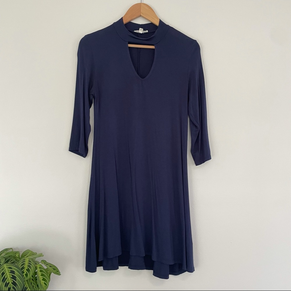 Closet closing, make offer! Navy Blue Elbow Sleeve Dress S